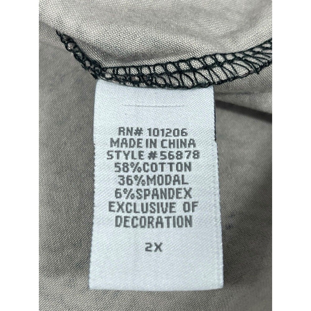 Soft Surroundings 2X Herringbone Print Long Sleeve Top Velvet Embroidered Collar - Picture 7 of 13